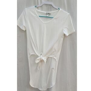 TMG New York White Tie Front Tee Blouse size medium